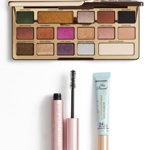 Too Faced Sex, Gold & Chocolate + mascara + primer